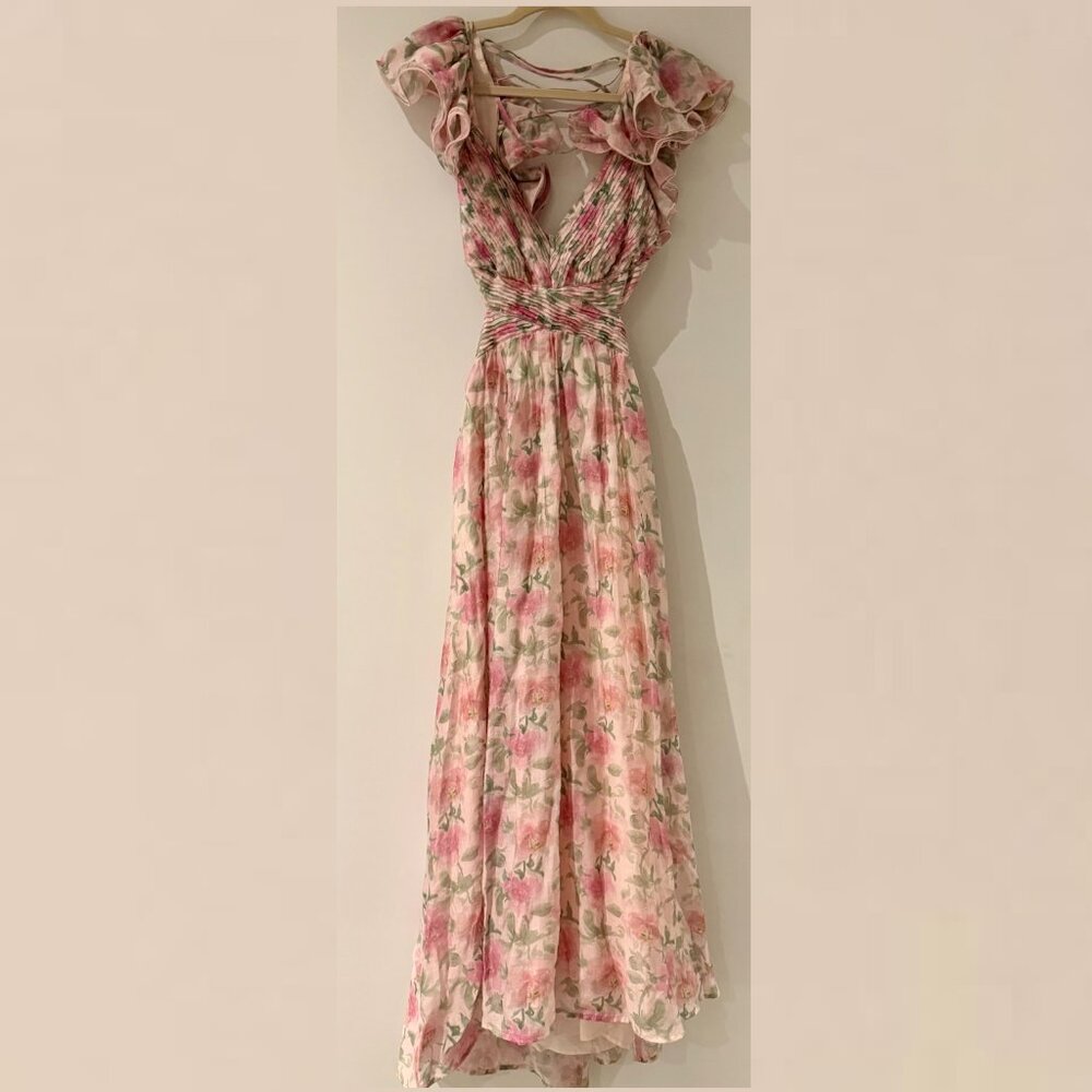 Sofie the Label Jillian Floral Ruffle Tiered Midi Dress - M